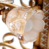 Flared Glass Iron Sconce With Tan Texture | Wall Mounted Vanity Light Traditional Design 1/2 Lights