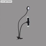 Flexible Led Vanity Light: Round Flush-Mount Design In Contemporary Metal Finish - Black Or White