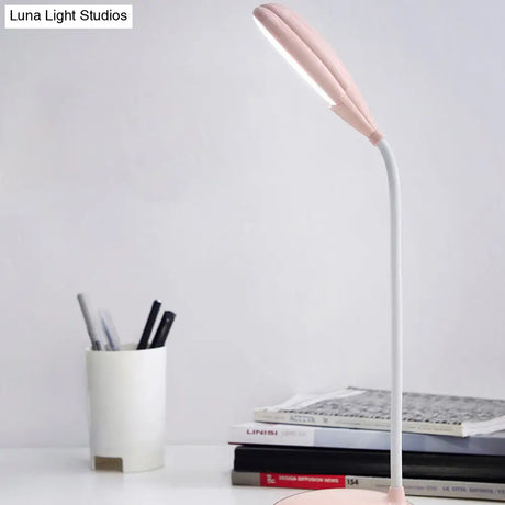Flexible Usb Rechargeable Led Desk Lamp With Touch Control Dimming - Blue/Pink/White Ideal For