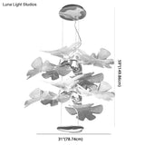 Floral Chandelier Art Deco Acrylic Led Ceiling Light For Living Room - Clear