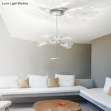 Floral Chandelier Art Deco Acrylic Led Ceiling Light For Living Room - Clear