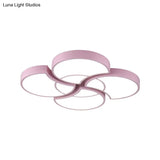 Floral Flush Ceiling Light For Kids’ Spaces - Metal And Acrylic Lamp Kindergarten Corridor