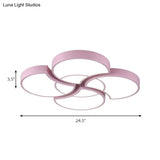 Floral Flush Ceiling Light For Kids’ Spaces - Metal And Acrylic Lamp Kindergarten Corridor