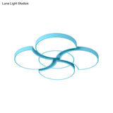 Floral Flush Ceiling Light For Kids’ Spaces - Metal And Acrylic Lamp Kindergarten Corridor