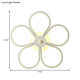 Floral Led Acrylic Wall Sconce Light Fixture White Cartoon Lighting For Bedroom