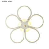 Floral Led Acrylic Wall Sconce Light Fixture White Cartoon Lighting For Bedroom