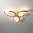 Floral Led Ceiling Lamp - Modern Wood Semi Flush Mount Light For Living Room 3 / White