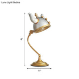 Florine - Gray Ox Horn Helm Shape Study Lamp: Modern Single Bulb Task Light With