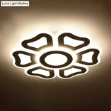 Flower Bedroom Led Ceiling Light Fixture In Modern White Acrylic Flush Design