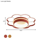 Flower Flush Mount Spotlight Kids Led Light In Pink/Gold – Warm/White