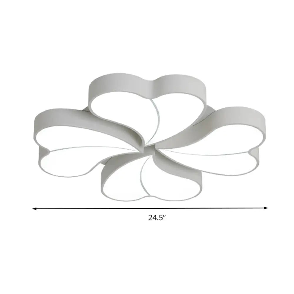 Flower-Shaped Acrylic Art Deco Ceiling Light In White For Bedroom