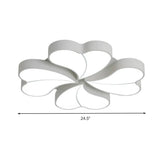 Flower-Shaped Acrylic Art Deco Ceiling Light In White For Bedroom