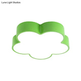 Flower-Shaped Led Ceiling Light For Kids Bedroom Green / 18 White