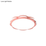 Flush Mount Macaron Led Ceiling Light With Acrylic Floral Shade - Ideal For Girls’ Bedroom