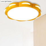 Flush Mount Macaron Led Ceiling Light With Acrylic Floral Shade - Ideal For Girls’ Bedroom