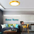 Flush Mount Macaron Led Ceiling Light With Acrylic Floral Shade - Ideal For Girls’ Bedroom Yellow