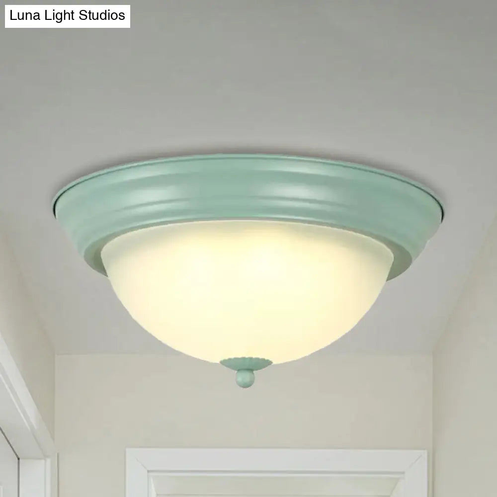 Flush Mount Milk Glass Macaron Loft Ceiling Light For Hallway Bathrooms