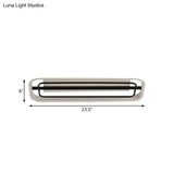 Flush Mounted Led Ceiling Light In Modern Metallic Black & White/Black Gold 16’/23.5’ Length