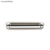 Flush Mounted Led Ceiling Light In Modern Metallic Black & White/Black Gold 16’/23.5’ Length