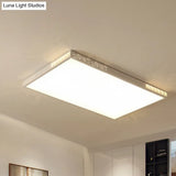 Flush Mounted Led Crystal Ceiling Light With Acrylic Shade - Rectangle/Round Options