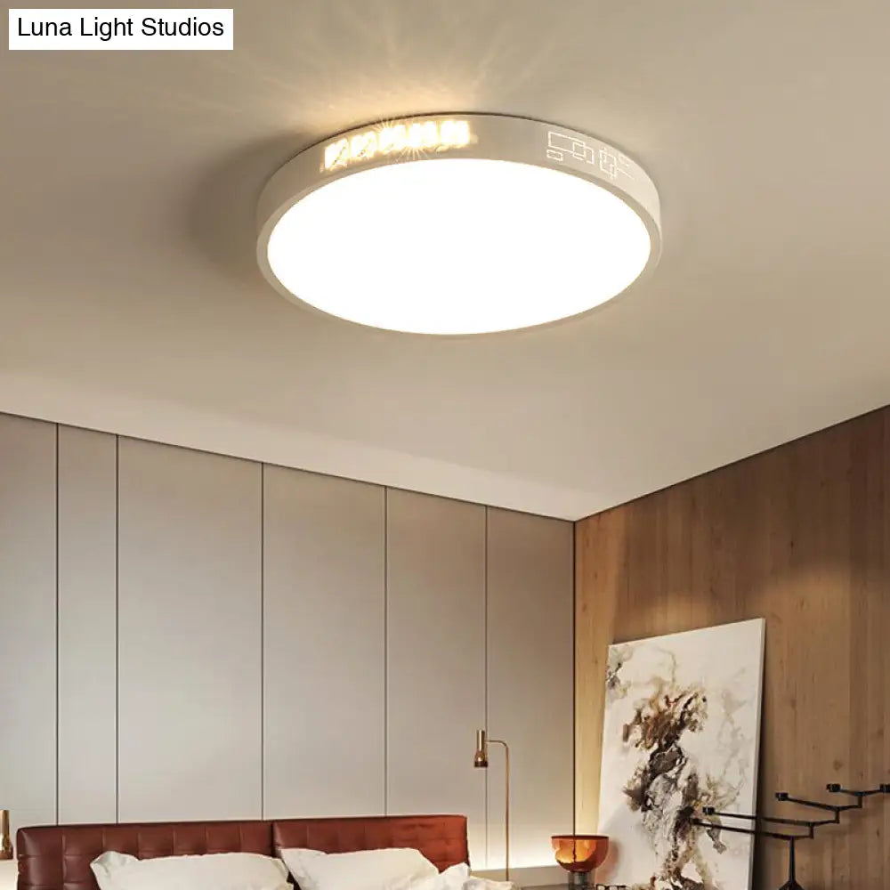 Flush Mounted Led Crystal Ceiling Light With Acrylic Shade - Rectangle/Round Options