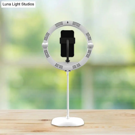 Foldable Metal Vanity Lamp With Mobile Phone Support & Led Light - Available In Black White And Pink