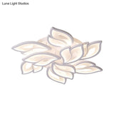 Foliage Semi-Mount Bedroom Light With 9/12/15 Acrylic Lights In Warm/White - Modern Ceiling Lamp