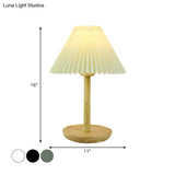 Francine - Folded Study Table Lamp With Wood Base Grey/White/Dark Gray