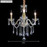 French-Style Crystal Chandelier: Elegant 3-Light Golden Ceiling Pendant