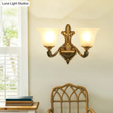 Frost Glass White Sconce Light Fixture - Traditional Wall Lighting