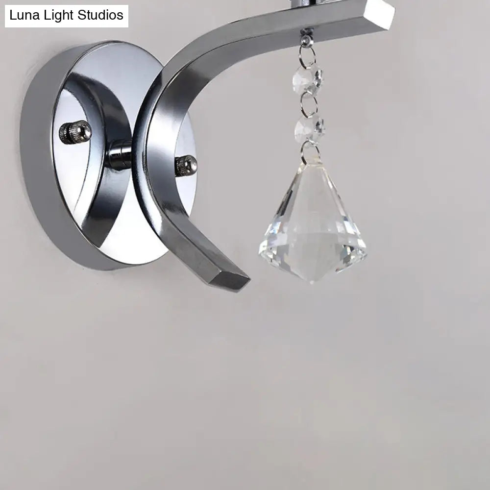 Frosted Glass Bell Wall Sconce - Modern Chrome Lighting For Bedroom
