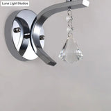 Frosted Glass Bell Wall Sconce - Modern Chrome Lighting For Bedroom