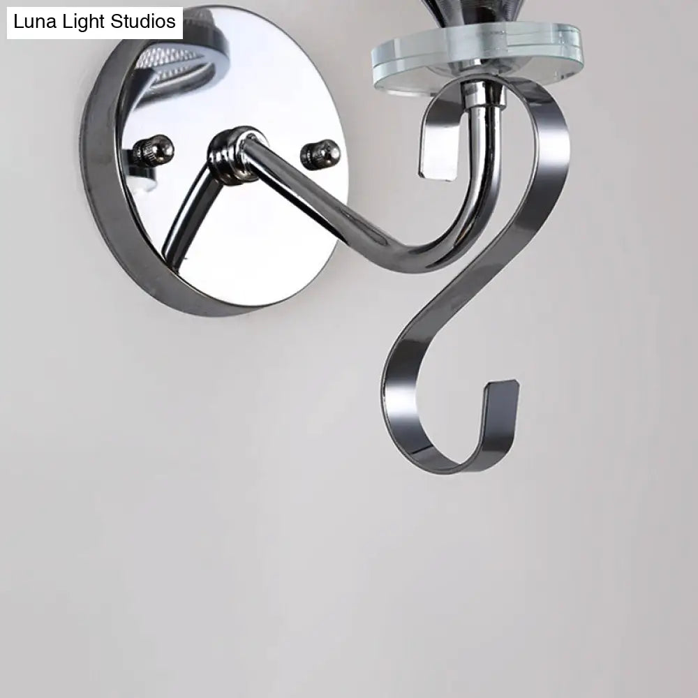 Frosted Glass Bell Wall Sconce - Modern Chrome Lighting For Bedroom