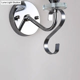 Frosted Glass Bell Wall Sconce - Modern Chrome Lighting For Bedroom