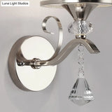 Frosted Glass Bell Wall Sconce - Modern Chrome Lighting For Bedroom