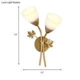 Frosted Glass Bowl Sconce - Contemporary 1/2-Light Hall Wall Mount Fixture With Leaf-Shaped Decor