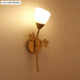 Frosted Glass Bowl Sconce - Contemporary 1/2-Light Hall Wall Mount Fixture With Leaf-Shaped Decor