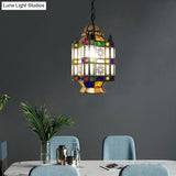 Frosted Glass Brass Chandelier Lantern - Art Deco Pendant Light (3 Heads) For Restaurants