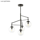 Frosted Glass Chandelier - Contemporary Black Hanging Light Fixture With 4 Lights By Globe