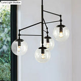 Frosted Glass Chandelier - Contemporary Black Hanging Light Fixture With 4 Lights By Globe