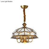 Frosted Glass Chandelier Pendant Light For Dining Room - Nickel Geometric Shape Classic Design