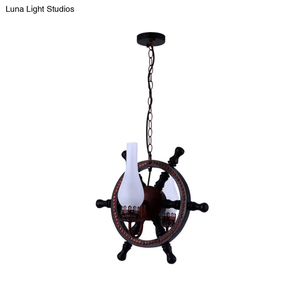 Frosted Glass Chandelier: Vintage 2-Light Pendant Lighting For Dining Room In Bottle Shade