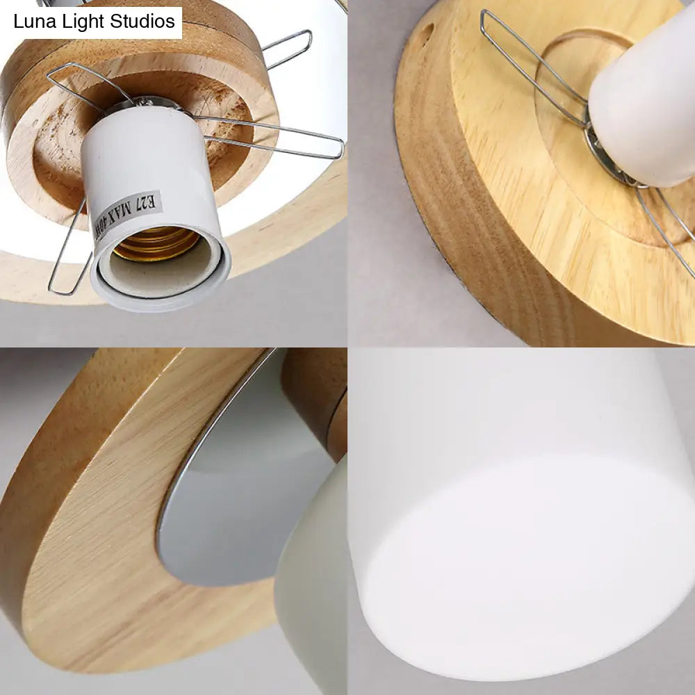 Frosted Glass Geometric Flush Mount Light - Nordic Style Ceiling Fixture For Corridor In White