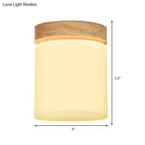 Frosted Glass Geometric Flush Mount Light - Nordic Style Ceiling Fixture For Corridor In White