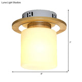 Frosted Glass Geometric Flush Mount Light - Nordic Style Ceiling Fixture For Corridor In White