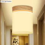 Frosted Glass Geometric Flush Mount Light - Nordic Style Ceiling Fixture For Corridor In White