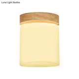 Frosted Glass Geometric Flush Mount Light - Nordic Style Ceiling Fixture For Corridor In White