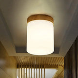 Frosted Glass Geometric Flush Mount Light - Nordic Style Ceiling Fixture For Corridor In White / A