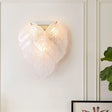 Frosted Glass Leaf-Shaped Wall Sconce Light With 3 Bulbs - Modern White Hallway Fixture