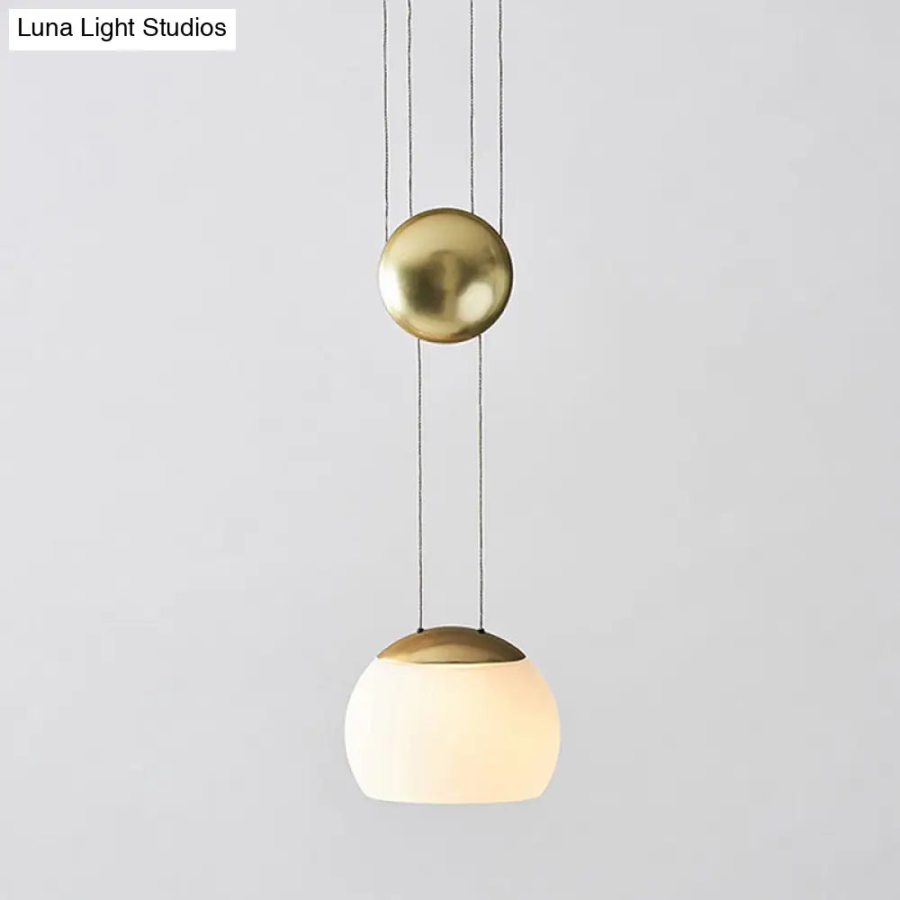 Frosted Glass Pendant Light Kit - Postmodern Rose Gold/Gold Ceiling Hang